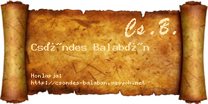 Csöndes Balabán névjegykártya